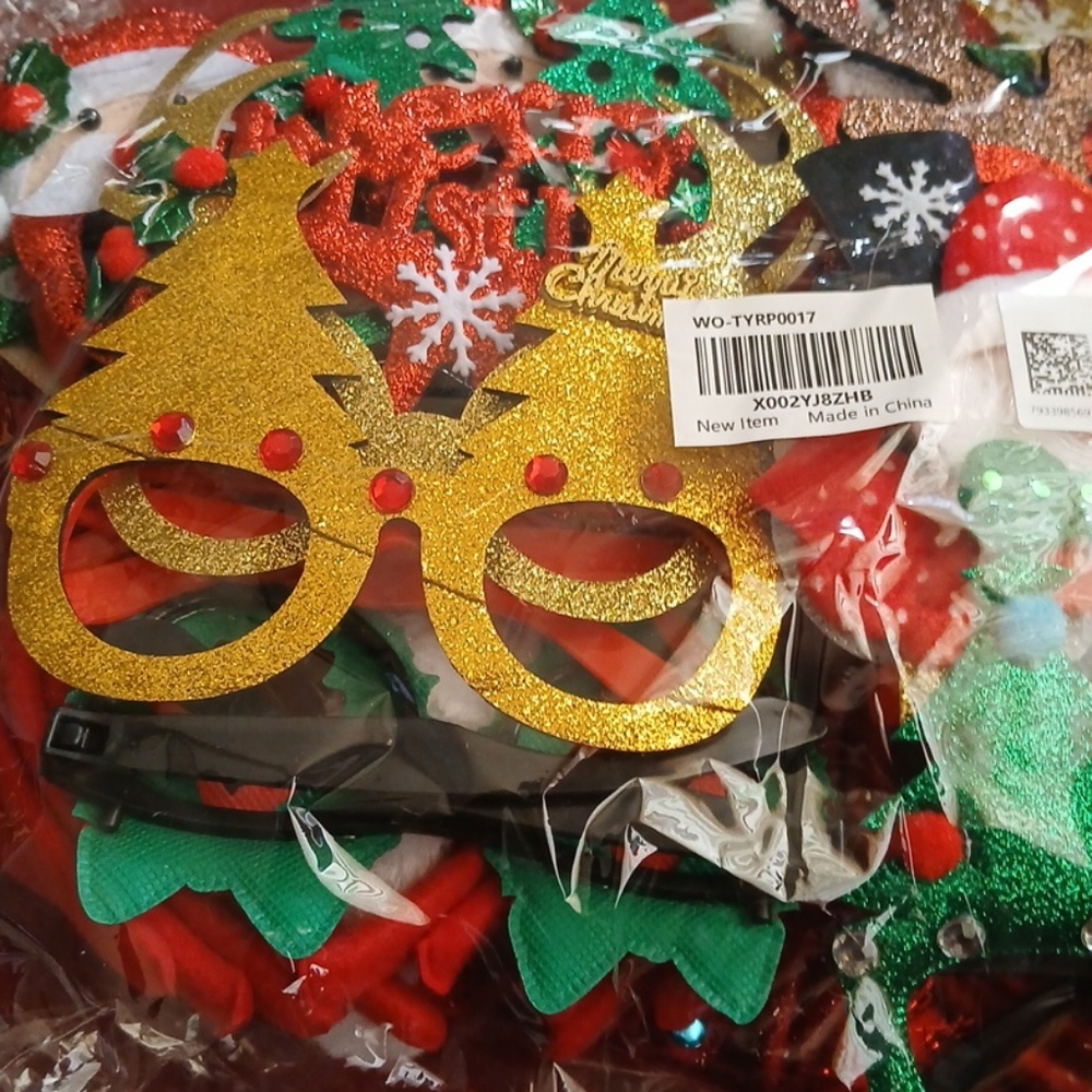 NWOT Christmas glasses and headbands